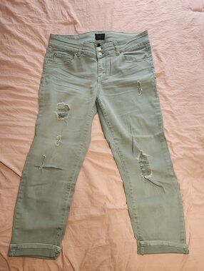 Celebrity Pink Teal Distressed Boyfriend Jean